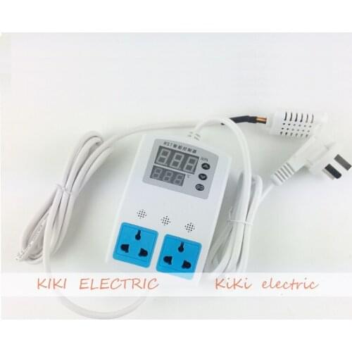 Climb box 2 output Temperature and Humidity Controller room/ greenhous humidification and thermal control Switch with 2 socket