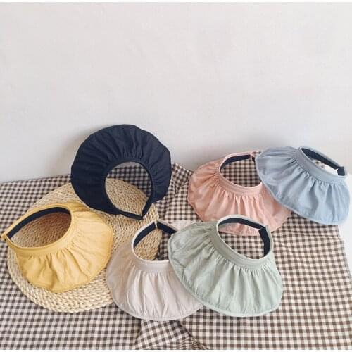 2021 2 in 1 summer sun visor breathable shell hat sun protection sunshade children foldable hollow top hat UV sun hat