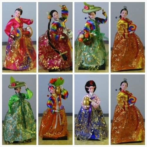 30cm Resin Korean Folk Doll Statuette Dolls Korean dolls Beauty Women Wedding Home Decor Art Gift Crafts for Home Decorations