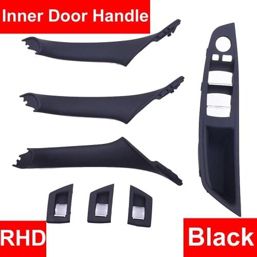 4/7PCS Set Right Hand Drive RHD For BMW 5 series F10 F11 520 525 Black Wine Car Interior Door Handle Inner Panel Pull Trim Cover