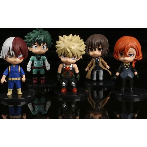 5pcs/set My Hero Academia Action Figure Toy PVC Model Himiko Toga Midoriya Izuku Shouto Bakugou Dolls