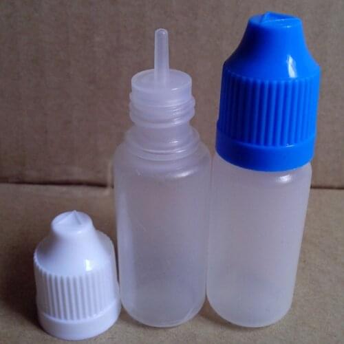 50pcs Empty Liquid Needle Bottle Soft PE 10ml Plastic Dropper Bottles with Childproof Caps E Liquid Bottles