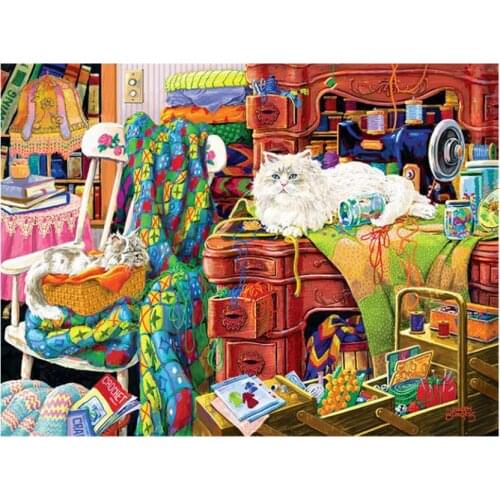 5d cats diamond mosaic painting sewing machine rhinestone embroidery animals diamond art drawing picture puzzle wall paper decor