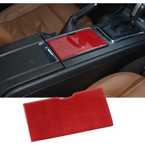 1Pcs Carbon Fiber Car Styling For For Mustang 2009-2013 Cup Holder Cover Trim Sticker