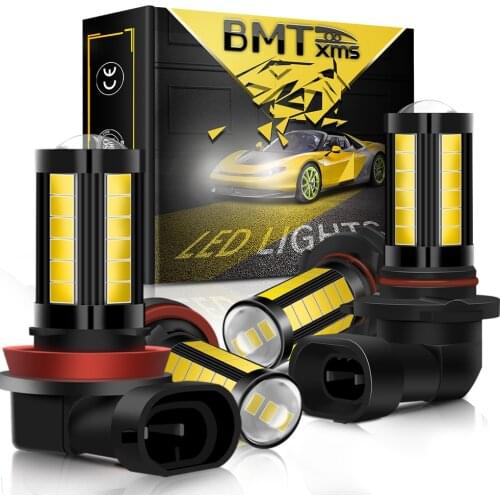 BMTxms 2Pcs Canbus LED H11 H8 H9 DRL Car Front Fog Light 9005 HB3 9006 HB4 Vehicle Error Frre Foglight Auto Accessories