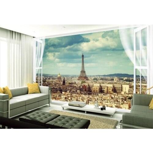 Large wallpapers Paris Eiffel Tower city architecture view living room bedroom TV background wallpaper for walls 3 d