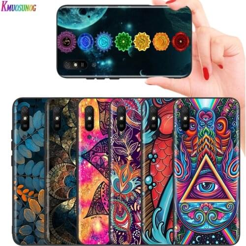Bright Black Cover Mandala Chakra Yoga for Huawei P Smart Z S Plus 2020 2019 Nova 5T 5i 5 4e 4 3i 3e 3 2i Phone Case