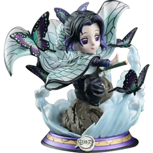 Anime 20cm Demon Slayer Kimetsu no Yaiba Kochou Shinobu GK First Shot PVC Action Figure Model Collectible Toy Doll
