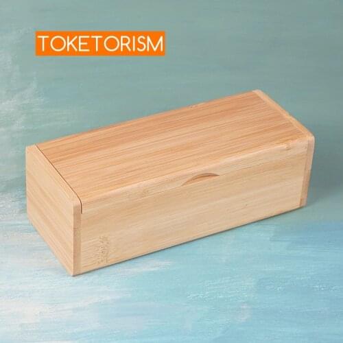 Toketorism natural wood glasses box handmade hard bamboo box for sunglasses
