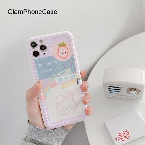 GlamPhoneCase Strawberry Bear Phone Case For iPhoneSE 2 11Pro/Max X XS Max XR Soft Silicone Cover For iPhone11 7 8Plus Case
