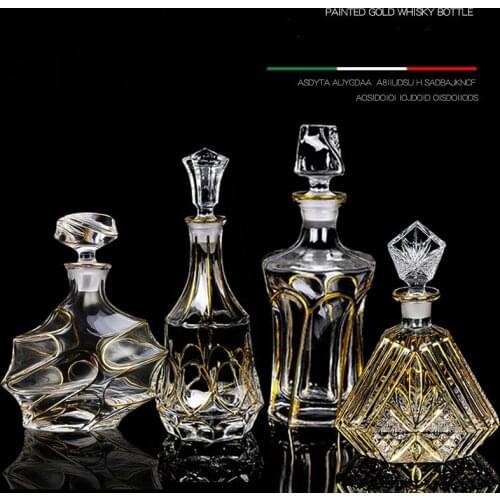 Czech style whiskey decanter whiskey bottle crystal glass wine beer container glass bottle glass bar tool decoration wine glass