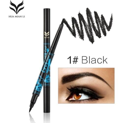 HUAMIANLI Double Head Automatic Waterproof Eyebrow Pen Pencil Long Lasting Eyebrow Eyeliner Pen Pencil Cosmetic Makeup