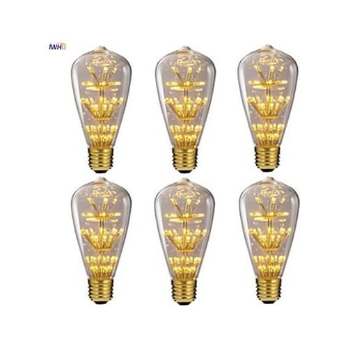 IWHD Bombillas LED Edison Lamp Light Bulbs 3W A19 ST64 G80 Vintage Retro Lamp Ampoule Gloeilamp Industrial Decoration