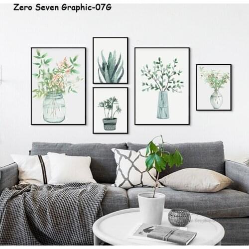 Canvas Painting Watercolor Succulent Potted Vase Splash Ink Flower Arrangement Poster And Print Wall Art Picture For Home Decor