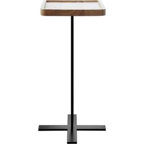 Square Round Coffee Table / Rubber Wood Iron Stand / Round Table / Side Table / Corner Table / Nordic Furniture Bedside Table