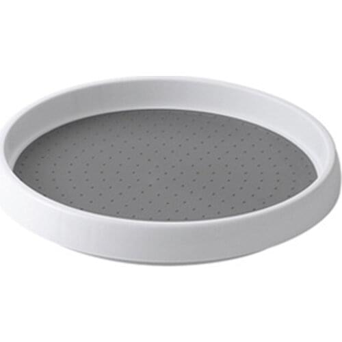 Kitchen 25.5cm Condiment Round 360° Rotating Storage Tray Convenient Rotating Spice Rack Non-Slip TPR Home Cosmetics Organizer