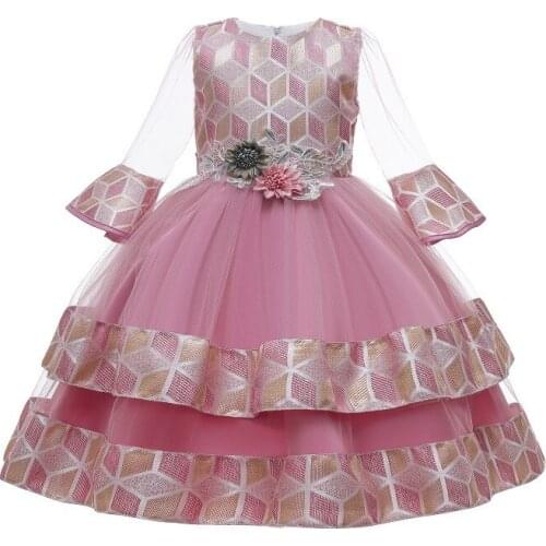 Kids Summer Dress Baby Girl Dress Birthday Dresses Girl Party Wedding Dress Tutu Princess Dress Flare Sleeves For Girl Children