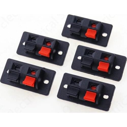 2020 Hot 5 Pcs 2 Positions Connector Terminal Push in Jack Spring Load Audio Speaker Terminals