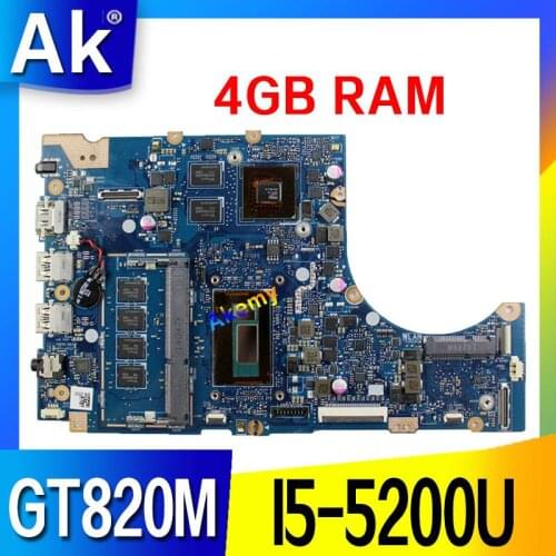 TP300LDB mainboard For ASUS TP300LD TP300LJ TP300L laptop motherboard 100% Tested I5-5200U CPU GT820M 2GB VRAM 4GB RAM
