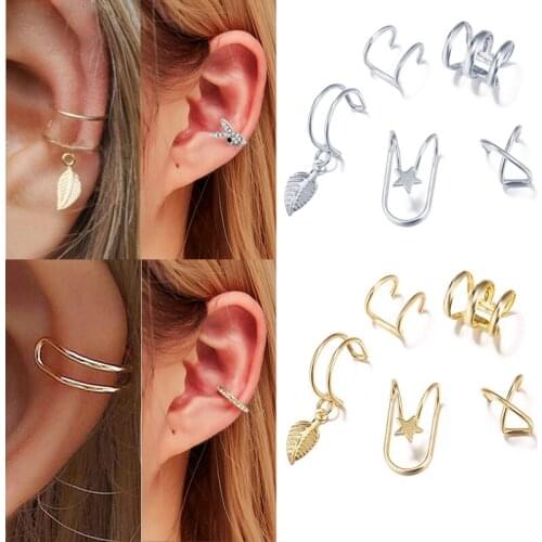 Trendy Clip on Earrings Earcuffs for Women Gold Color C Shaped Ear Cuff No Pierced Party Wedding Jewelry 2020 Cartilage Earrings