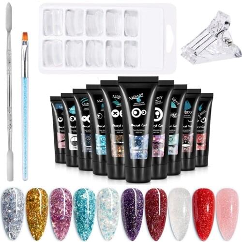 Poly UV Gel Manicure kit Nail Gel Polish Acrylic NAIL gel Crystal LED Builder UV Gel Tips Quick Extension Gel