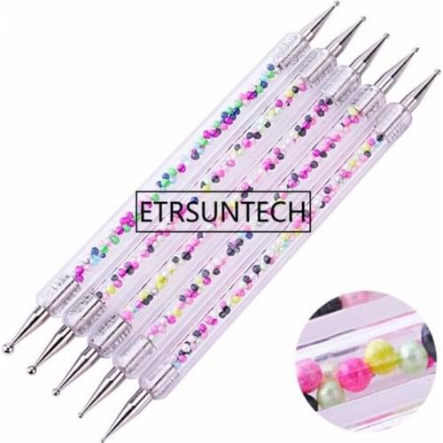 5Pcs Set UV Gel Painting Drawing Nail Art Dotting Pen Acrylic Caviar 2 Way Brush Salon Decorations Manicure Tools Kit F1676
