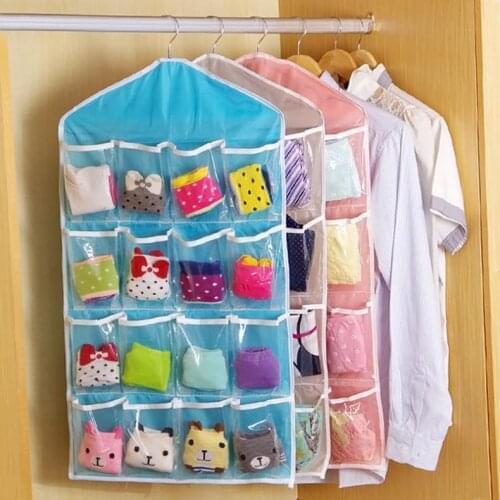 Over The Door Oxford Storage Bag Wall Closest Shoe Organizer Rack 16-Pocket Hanging
