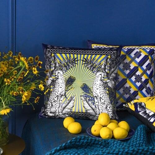 DUNXDECO Cushion Cover Soft Decorative Pillow Case Tropical Animal Leopard Peacock Geometric Luxury Artistic Modern Room Coussin