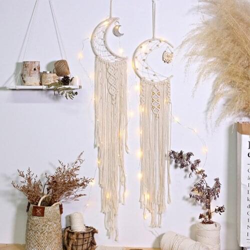 Moon And Star Macrame Wall Hanging Tapestry Boho Wall Decor Macrame Deco Pared Handmade Kids Girls Room Decoration Gift