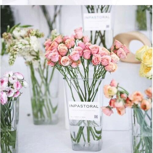 Transparent Flower Shop Bucket Tools Plastic Water Storage Square Arranging Bucket