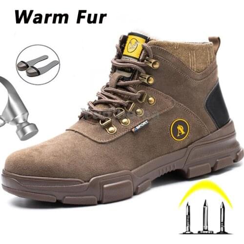 Work Safety Boots Men For Security Boots Indestructible Work Shoes Men Winter Boots Safety Steel Toe Shoes Male Industrial Shoes