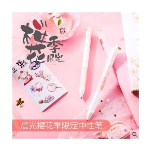 10 PCS/LOT M&G Chenguang stationery cherry blossom season limitation 0.5 black 2610 cute unisex pen gel pen