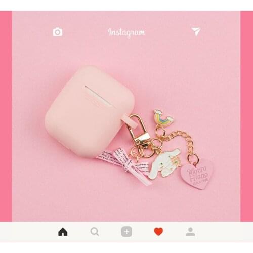 Cute Pink Bowknot Rabbit Keychain Decor For Apple AirPods Pro 3 Case Bluetooth Earphone Silicone For AirPods 2/1 Protect Cover
