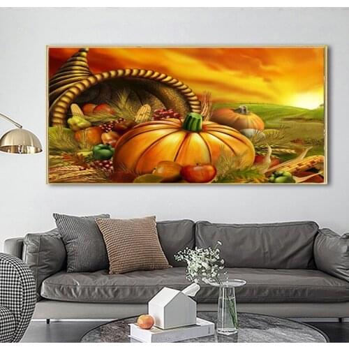 Brand new 5D DIY AB diamond painting pumpkin cross stitch full kit square diamond diamond embroidery vegetable and fruit gift
