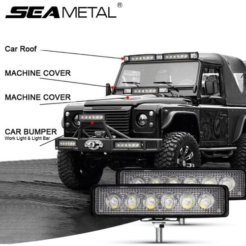 18W 6 LED Light Bar 15cm 12V Single Row Combo Work Light DRL for 4x4 Off-Road ATV SUV Truck Tractor Boat Auto Driving Light