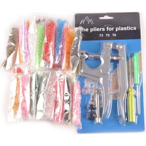 U Shape Fastener Snap Pliers+ Buttons For Baby Romper Clothing Sewing Clips Sew Fasteners 12mm Round Resin Snaps Button C2317