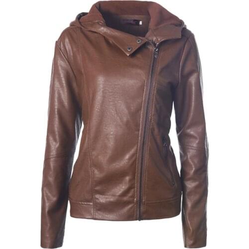 Faux Leather Jacket Women 2020 Basic Jacket Coat Female Winter Motorcycle Jacket Faux Leather PU Plus Size Hoodies Outerwear