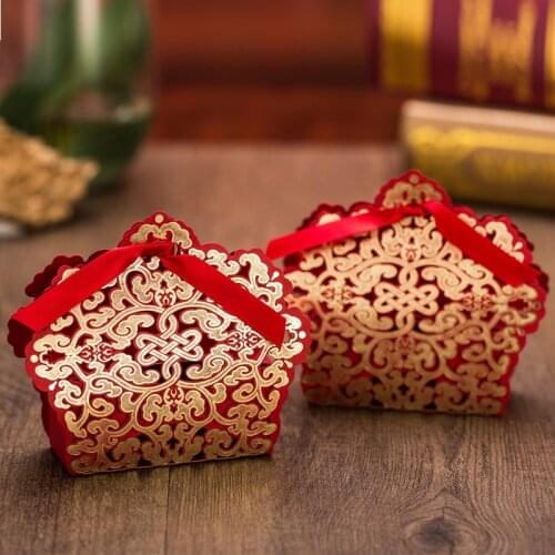 10/50/100pcs white Red gold navy blue Wedding Candy Box with Ribbon Sweets Candy Gift favors Bags Boxes birthday