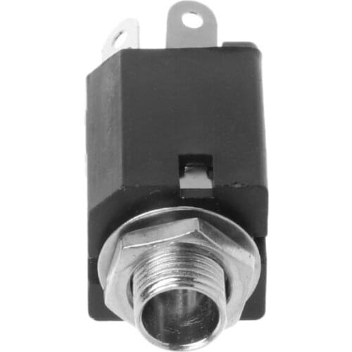 10pcs 6.35mm Plug Sockets PJ-612 3-Pin Connector With Screw Nut