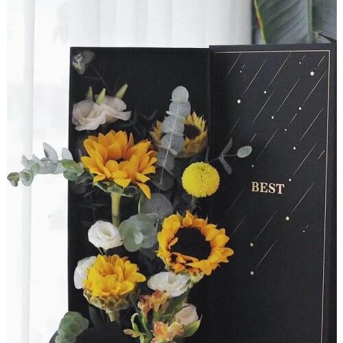 12pcs delivery Starry Set Two Rectangular Flower Box Silk Fabrics Bronze Rose Gift christmas candy party favor bags wedding