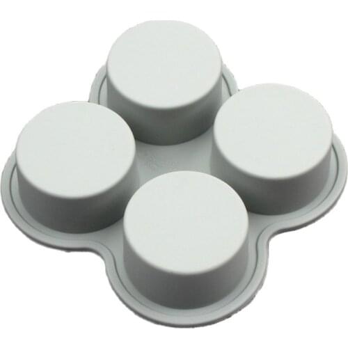 4 Cavity Round Silicone Molds For Pudding Jelly Soap Making 3D Handmade Tray Mould k977