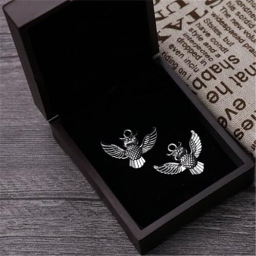 8pcs Silver Plated Owl Alloy Pendants Retro Necklace Earrings DIY Charm Jewelry Craft Making 30*24mm A890