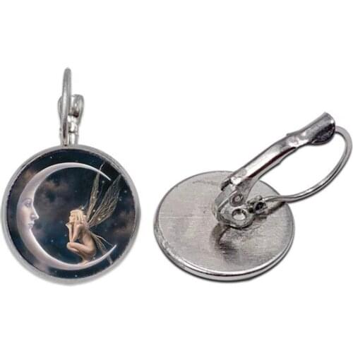 Accessories Moon Angel Earrings Retro Alloy Earrings Jewelry Chain Necklace