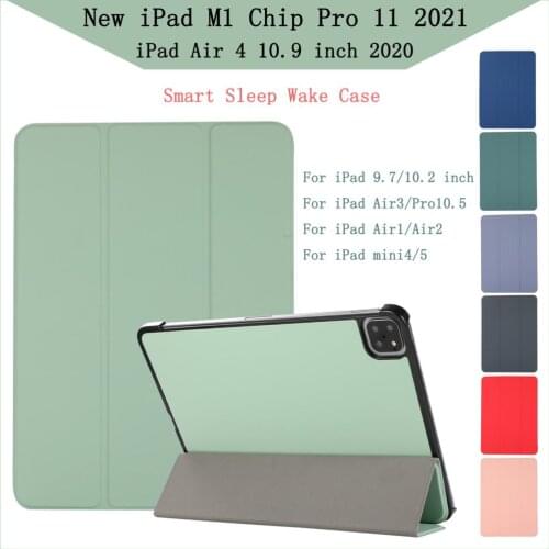 NEW For iPad Pro 11 M1 Chip 2021 Skin-Friendly Feel Case 2019 2020 10.2 9.7 Air 4 3 10.9 10.5 Inch Mini 5 Smart Sleep Wake Cover
