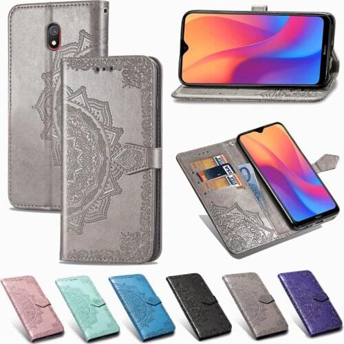 PU Leather Wallet Cover For Xiaomi Mi Redmi 8 8A Note 8 Pro 7 7A Note 7 Flip Case Capa Embossed Mandala Mobile Phone Shell Coque