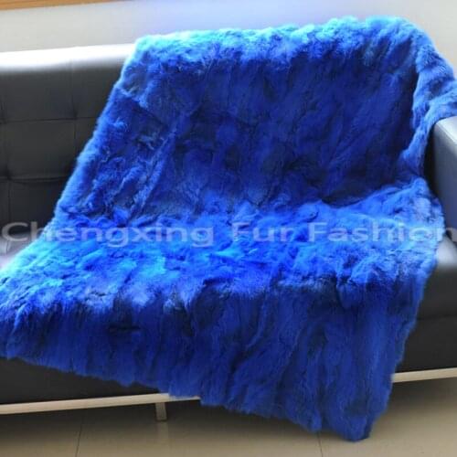 CX-D-12/Z 130x150cm Hot Sell Custom Patchwork Rabbit Fur Blanket /Fur Carpet ~DROP SHIPPING