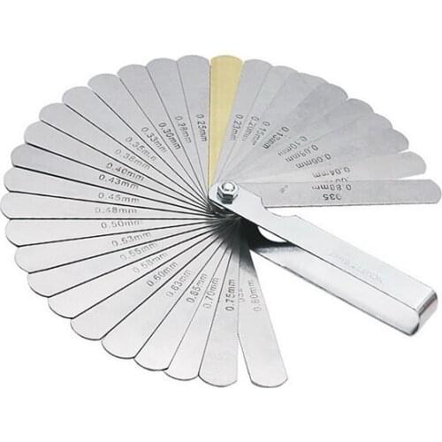 DHL 200pcs high quality 32 Blades Feeler Gauge Metric Gap Filler 0.04-0.88mm Thickness Gage For Measurment Tool