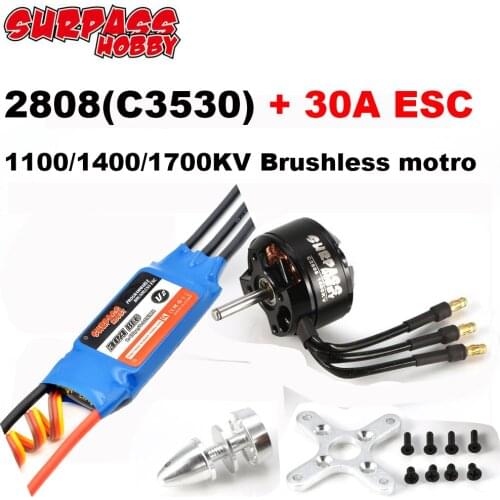 Surpass Hobby Motor C3530 30A ESC Brushless Motor 2808(3530) 1100KV 1400KV 1700KV for Rc Airplane Fixed-wing Remote Control Part