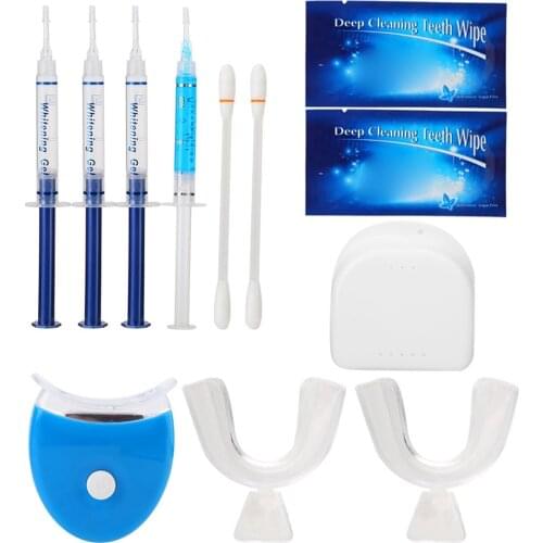 Teeth Anti-Allergic Whitening Gel Electric LED Cold Blue Light Teeth Whitening Wipe Set Kit