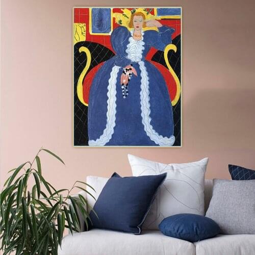 Holover Canvas Oil Painting Henri Matisse"The Large Blue Robe and Mimosas"Fauvism Post-Impressionism Aesthetic Home Decoration
